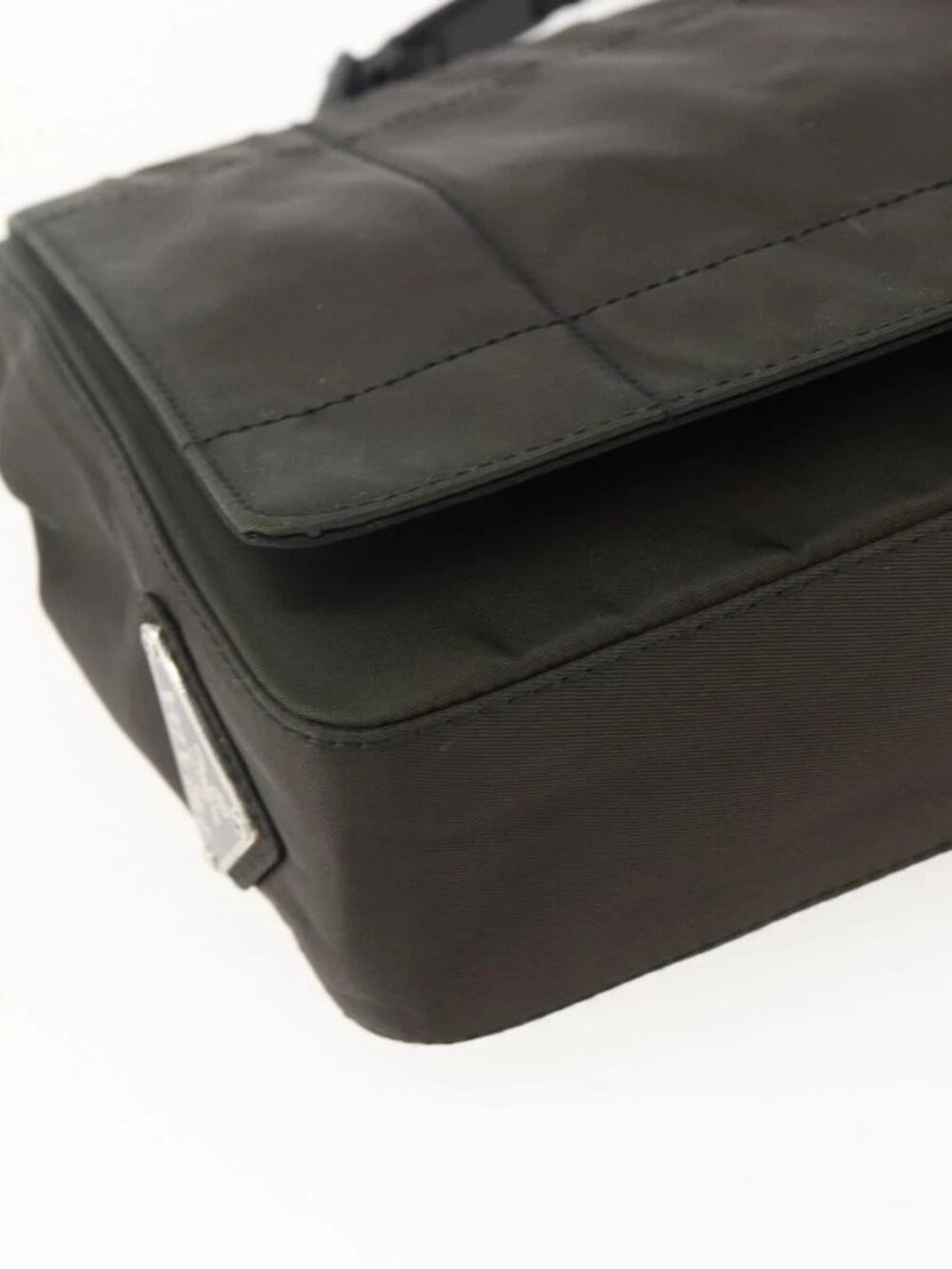 PRADA Shoulder Bag Nylon Leather Khaki Auth 173639 - Picture 7 of 12